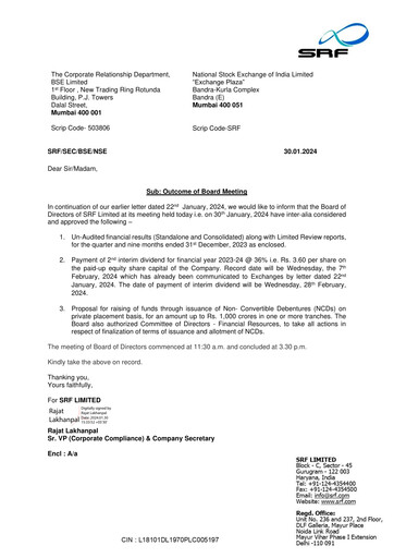 Thumbnail SRF Limited Quarterly Report 2023-q3