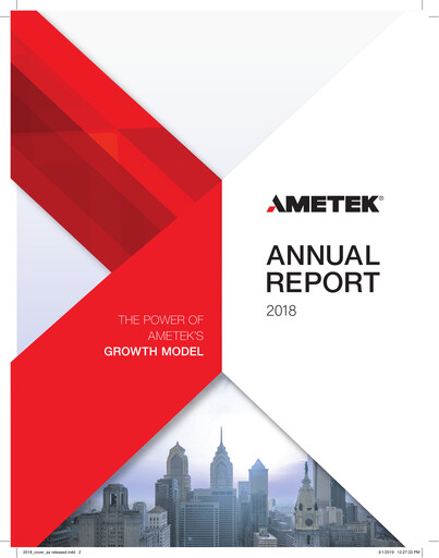 Thumbnail Ametek Annual Report 2018