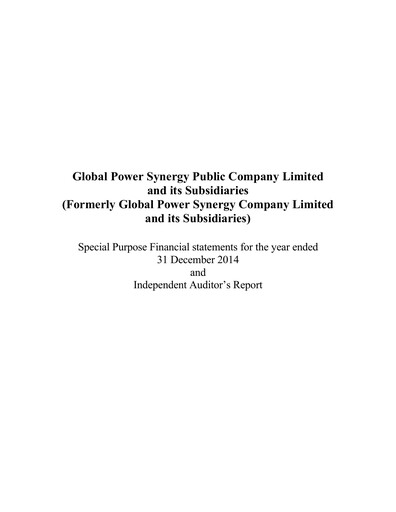 Thumbnail Global Power Synergy Financial Statement 2014