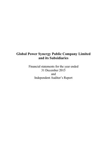 Thumbnail Global Power Synergy Financial Statement 2015