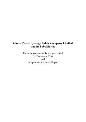 Thumbnail Global Power Synergy Financial Statement 2016