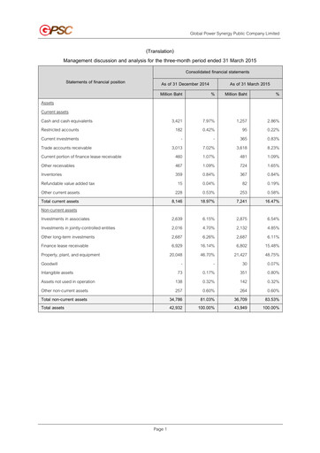 Thumbnail Global Power Synergy Quarterly Report 2015-q1