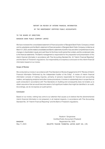 Thumbnail Bangkok Bank
 Quarterly Report 2023-q1