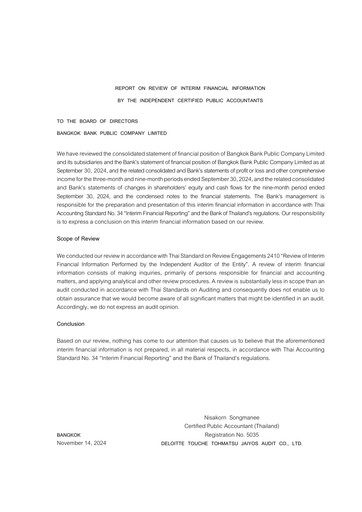Thumbnail Bangkok Bank
 Quarterly Report 2024-q3