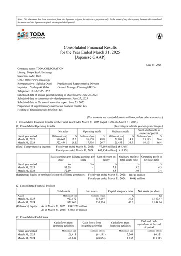 Thumbnail TODA corp Financial Report fy2025