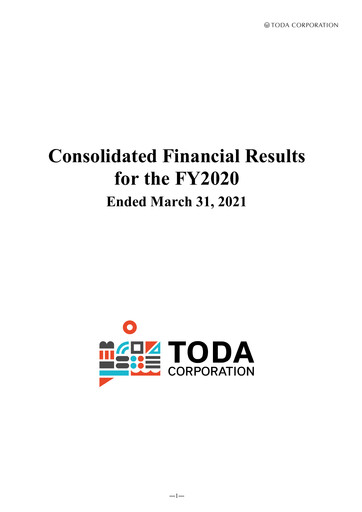 Thumbnail TODA corp Financial Statement fy2020