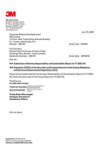 Miniature 3M India Rapport ESG 2023-2024