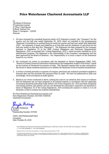 Thumbnail PI Industries Quarterly Report 2020-q3