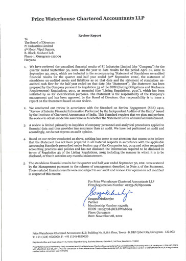 Thumbnail PI Industries Quarterly Report 2022-q3