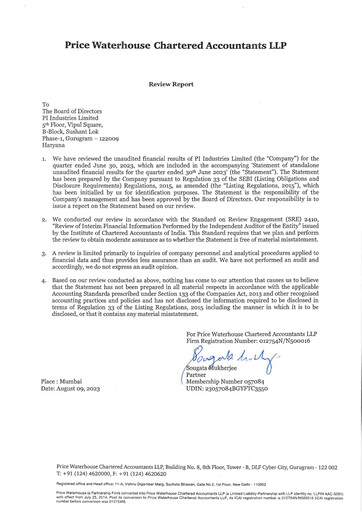 Thumbnail PI Industries Quarterly Report 2023-q2