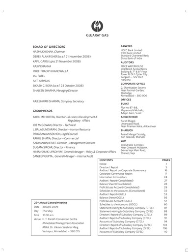 Vorschaubild Gujarat Gas
 Jahresbericht 2008