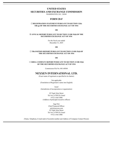 Miniature Nexxen Rapport annuel 2025