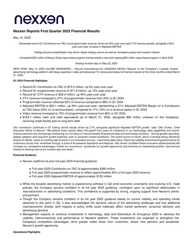 Thumbnail Nexxen Financial Report 2025-q1