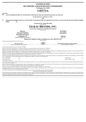 Thumbnail Tilray Brands
 Annual Report 2022