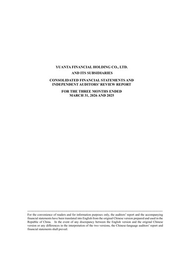 Thumbnail Yuanta Financial Holding Quarterly Report 2026-q1