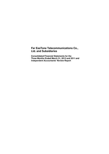 Thumbnail Far EasTone
 Quarterly Report 2012-q1