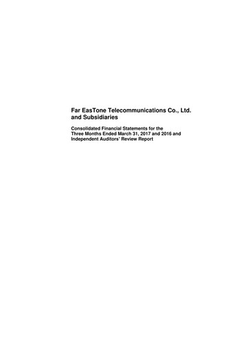 Thumbnail Far EasTone
 Quarterly Report 2017-q1
