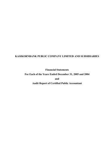Thumbnail Kasikornbank Financial Statement 2005
