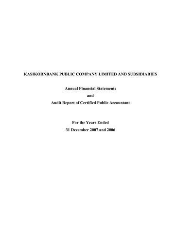 Thumbnail Kasikornbank Financial Statement 2007