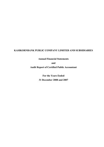 Thumbnail Kasikornbank Financial Statement 2008