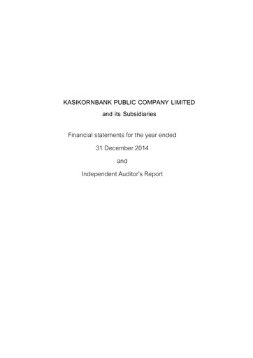 Thumbnail Kasikornbank Financial Statement 2014