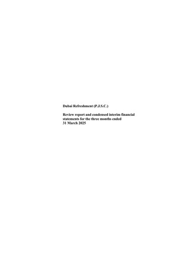 Thumbnail Dubai Refreshment Quarterly Report 2025-q1
