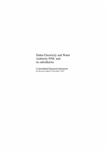 Thumbnail Dubai Electricity and Water Authority (DEWA) Financial Statement 2023