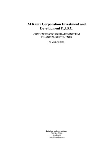 Thumbnail Al Ramz Corporation Investment and Development Quarterly Report 2022-q1