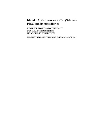Thumbnail Islamic Arab Insurance Quarterly Report 2021-q1