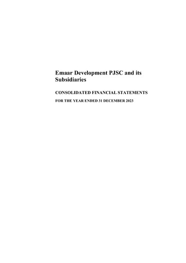 Thumbnail Emaar Development Financial Statement 2023