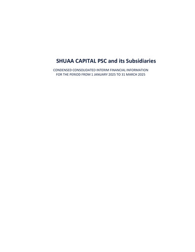 Miniature SHUAA Capital Rapport trimestriel 2025-q1