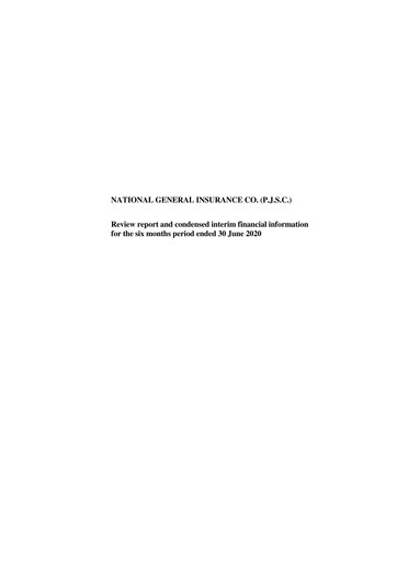 Thumbnail National General Insurance Company Half-year Report 2020-h1