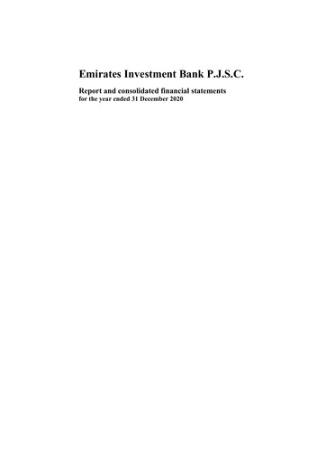 Miniature Emirates Investment Bank Rapport annuel 2020