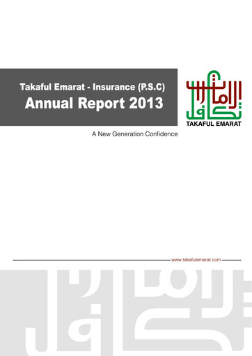 Miniature Takaful Emarat - Insurance Rapport annuel 2013