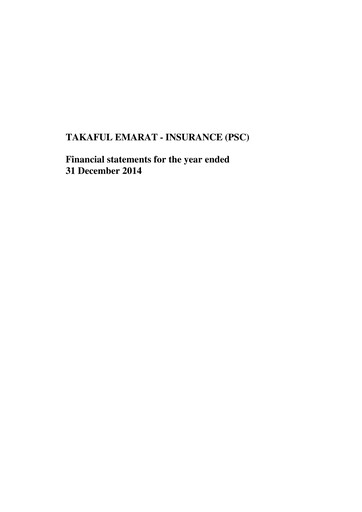 Miniature Takaful Emarat - Insurance Bilan financier 2014