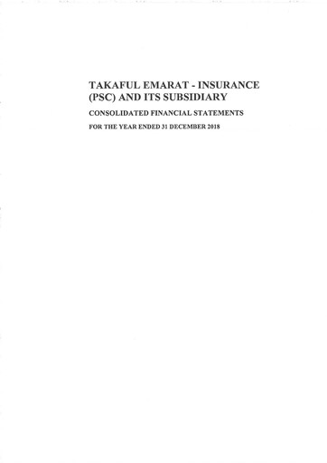 Miniature Takaful Emarat - Insurance Bilan financier 2018