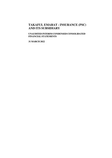 Thumbnail Takaful Emarat - Insurance Quarterly Report 2022-q1