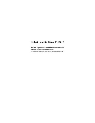 Thumbnail Dubai Islamic Bank Financial Statement 2025-q3