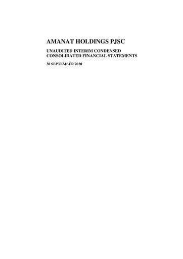 Thumbnail Amanat Holdings Financial Statement 2020-9m