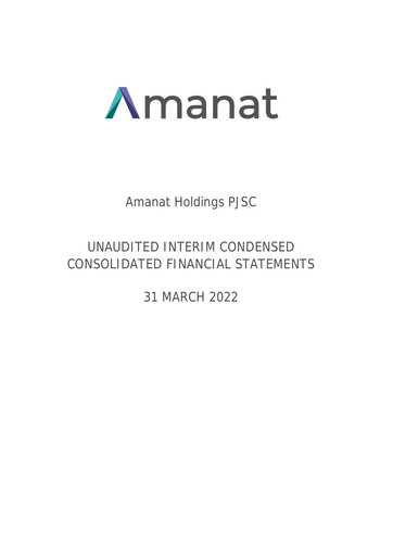Thumbnail Amanat Holdings Financial Statement 2022-q1