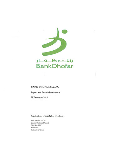 Thumbnail Bank Dhofar Financial Statement 2013