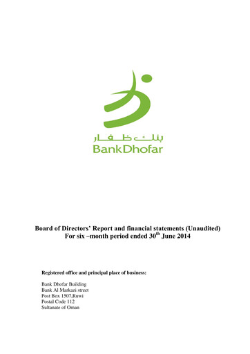Thumbnail Bank Dhofar Financial Statement 2014-h1