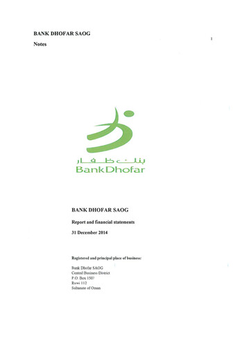 Thumbnail Bank Dhofar Financial Statement 2014