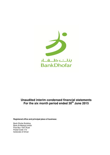 Thumbnail Bank Dhofar Financial Statement 2015-h1