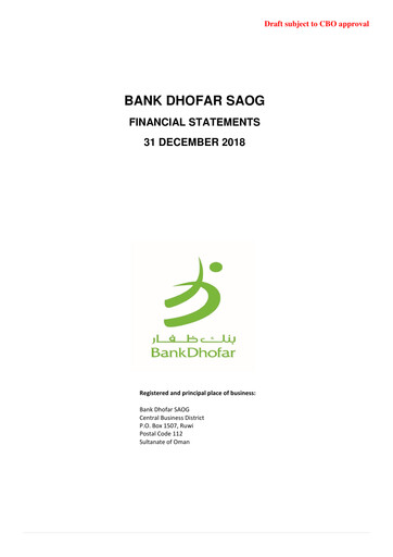 Miniature Bank Dhofar Bilan financier 2018-q4