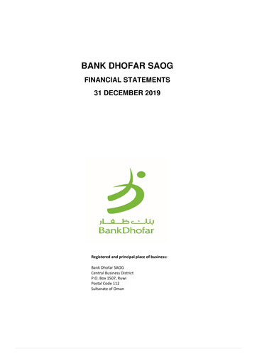 Thumbnail Bank Dhofar Financial Statement 2019