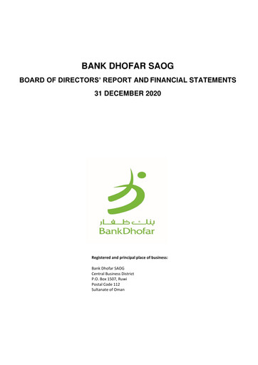 Thumbnail Bank Dhofar Financial Statement 2020