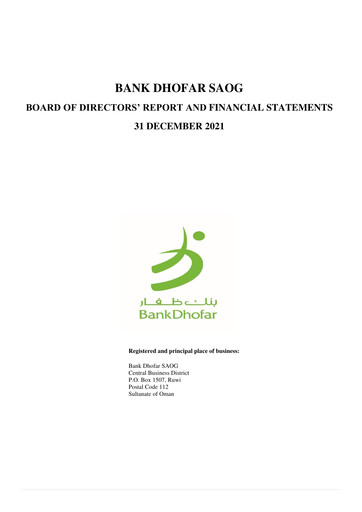 Thumbnail Bank Dhofar Financial Statement 2021