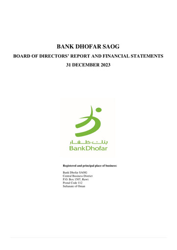 Thumbnail Bank Dhofar Financial Statement 2023