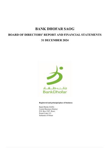 Thumbnail Bank Dhofar Financial Statement 2024